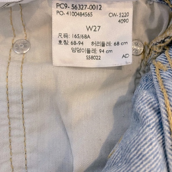 Levi’s 501 High Rise Distressed Denim Jean Shorts Size 27 - Picture 10 of 11